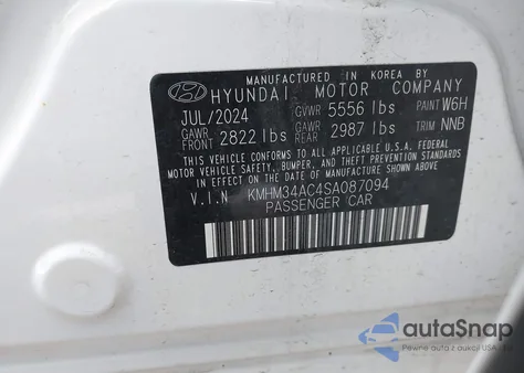 2025 Hyundai Ioniq 6 Sel from USA, damaged, VIN KMHM34AC4SA087094